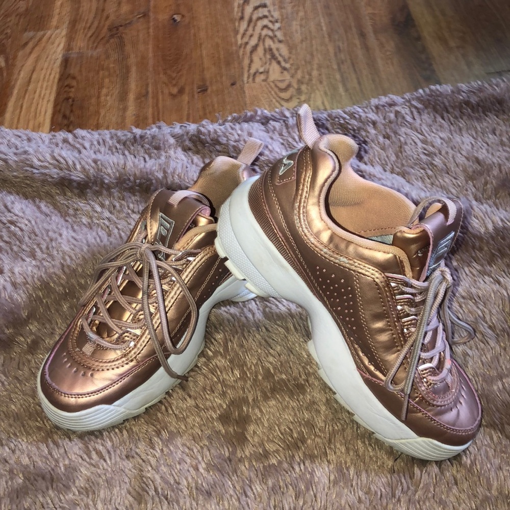 Rose Gold Fila Disruptor Sneaker